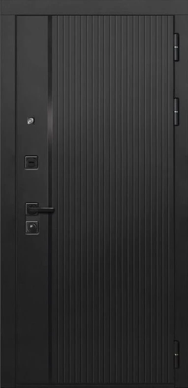 Входная дверь ДвериПРО Л-45 СБ-1 (лак. белое, 16мм, Беленый дуб) DPRO226354 внешняя сторона